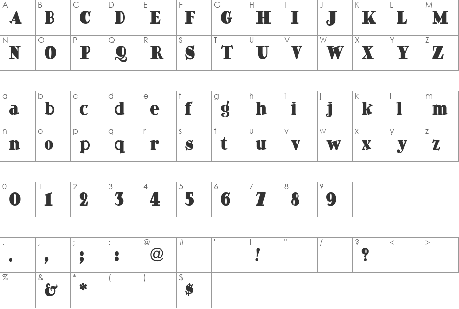 Ding Dong Daddyo NF font character map preview