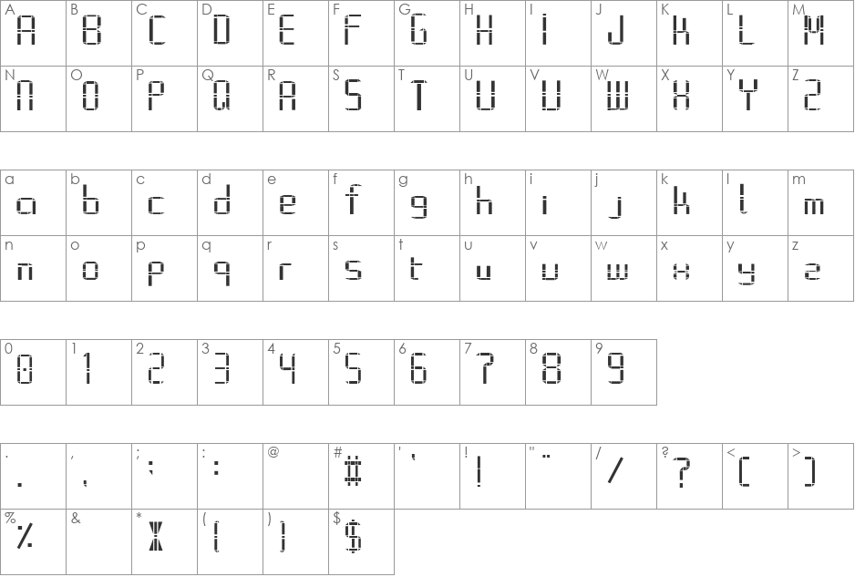 Alphabet_02 font character map preview