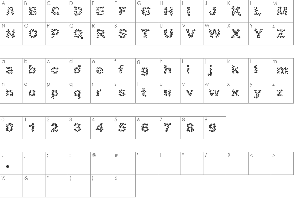 Alphabet_05 font character map preview