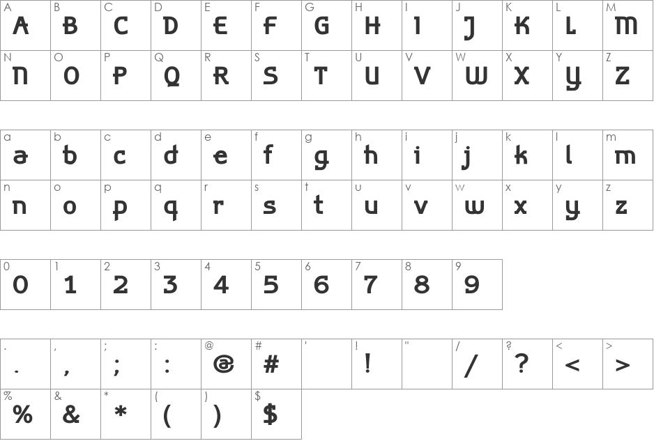 AlphaBravo font character map preview