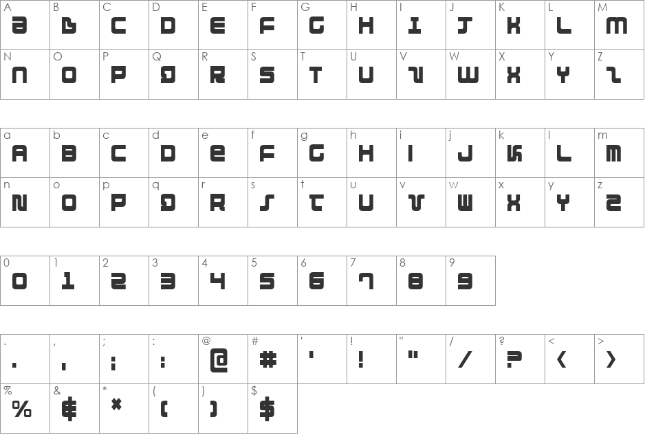Direktor Condensed font character map preview