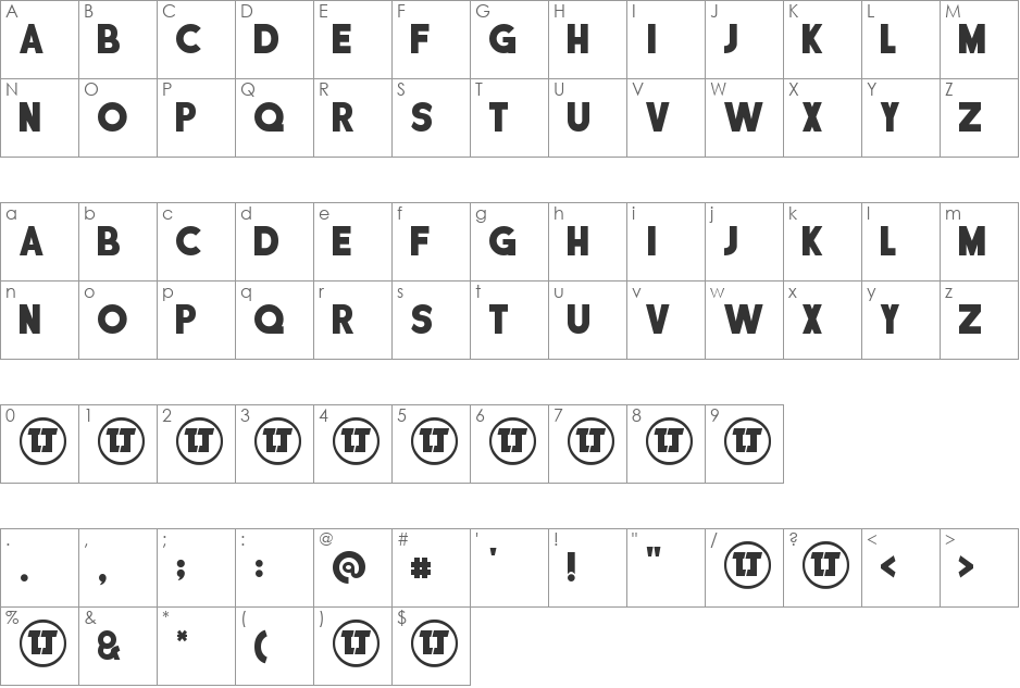 DISCIPLINA PERSONAL USE font character map preview