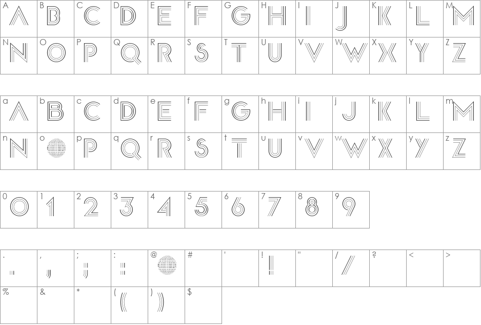 Disco Diva font character map preview