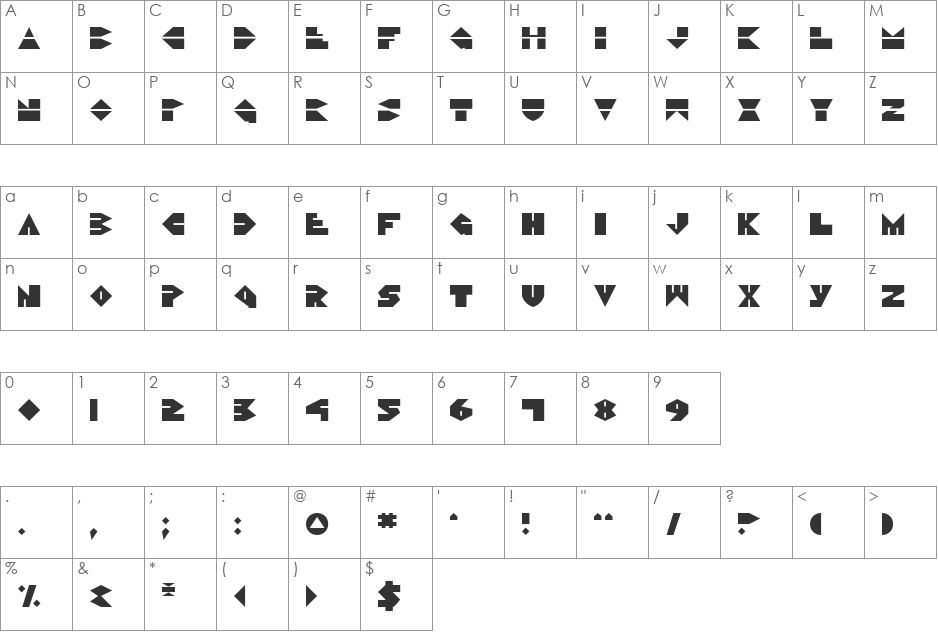 Disco Dork font character map preview