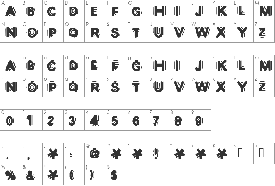 DISCOBOX font character map preview