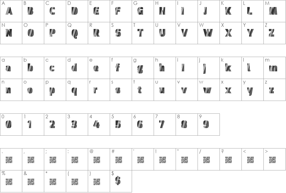 DiscoMidnight font character map preview