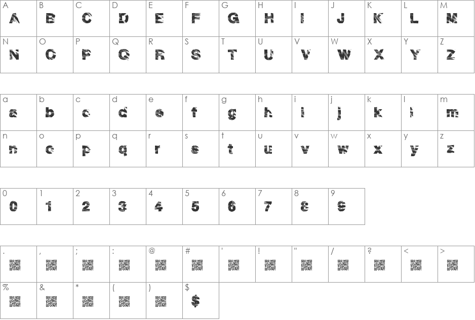 DiscoParty font character map preview