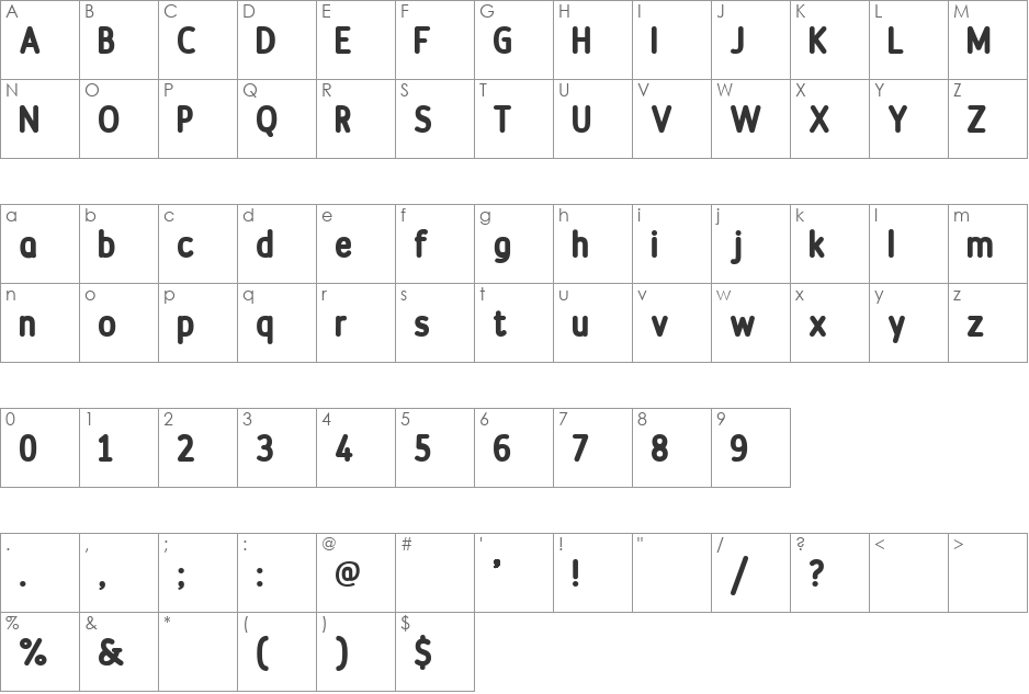 Discoteca Rounded font character map preview