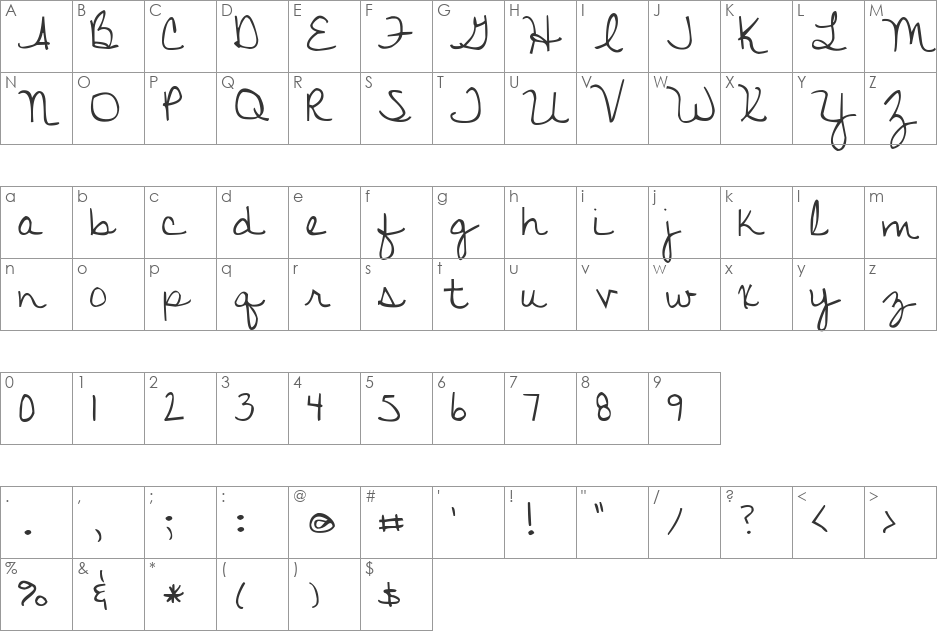 Discover Beauty font character map preview