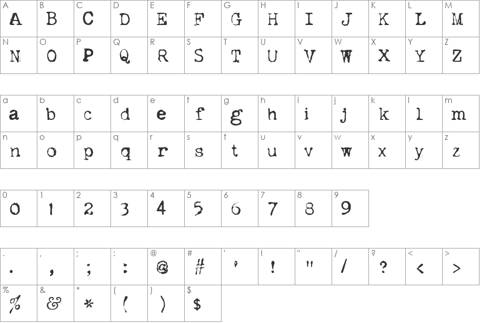 dislexi font character map preview