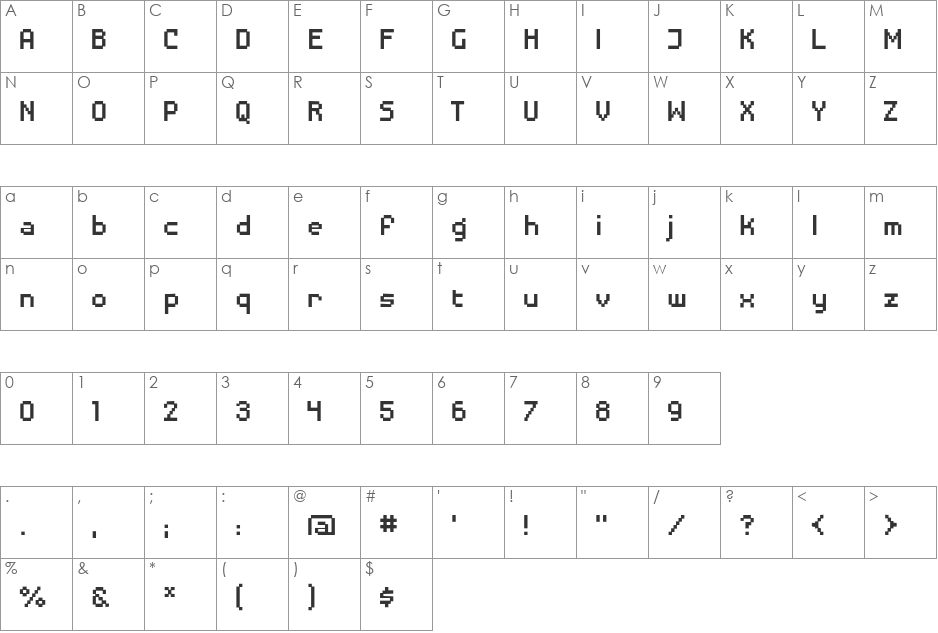 DisposableDroid BB font character map preview