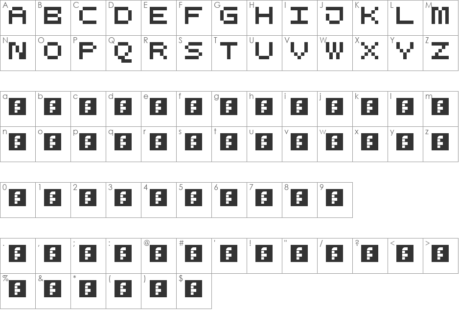 distort font character map preview