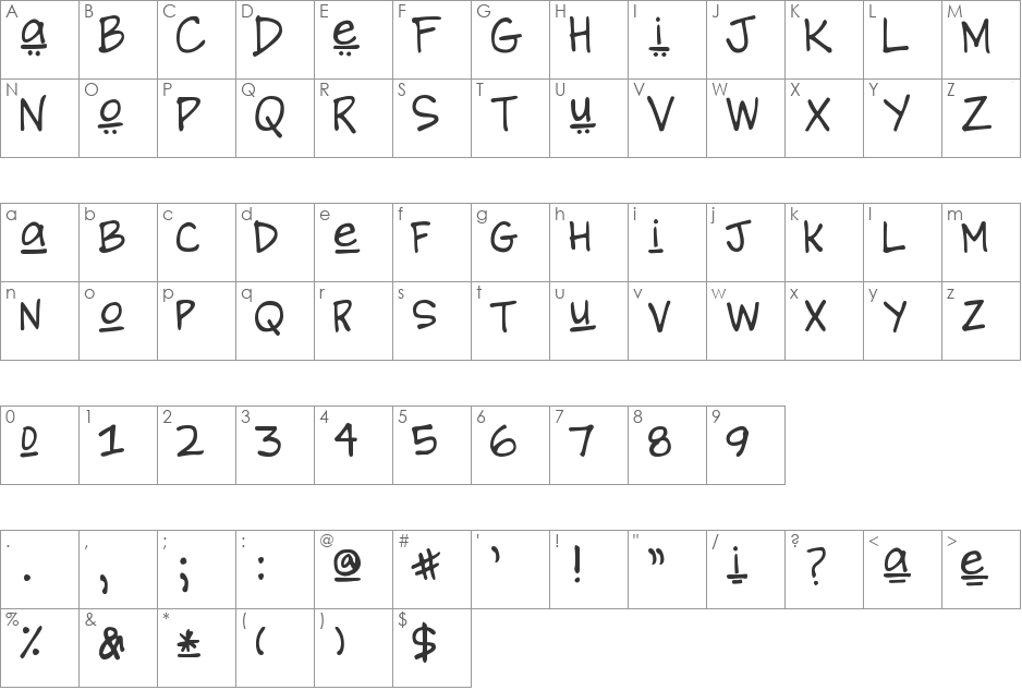 DJB Brewhaus Special font character map preview
