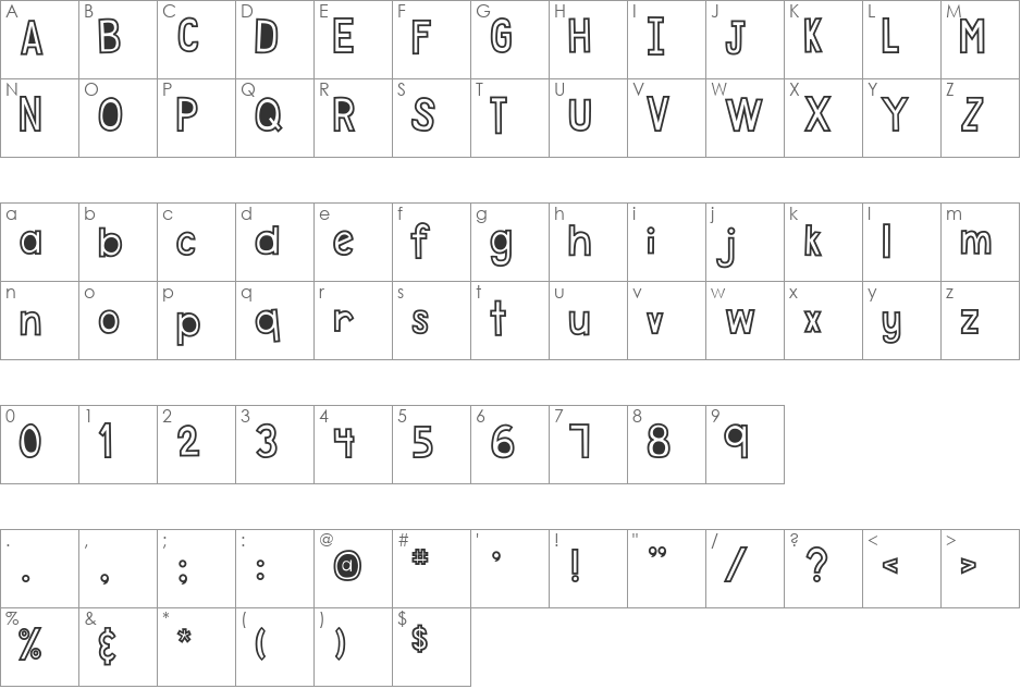 DJB Just Don't Call Me Crazy font character map preview