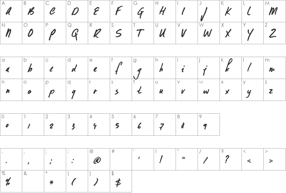 DK Formosa font character map preview