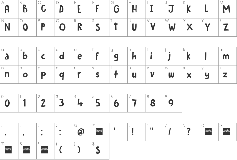 DK Hobgoblin font character map preview