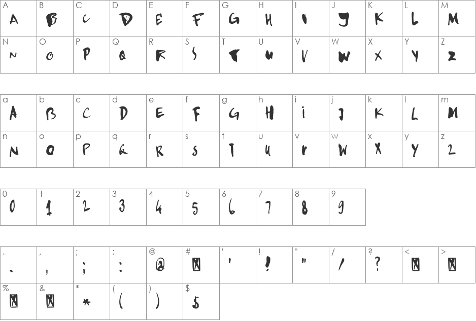 DK Kempoka font character map preview