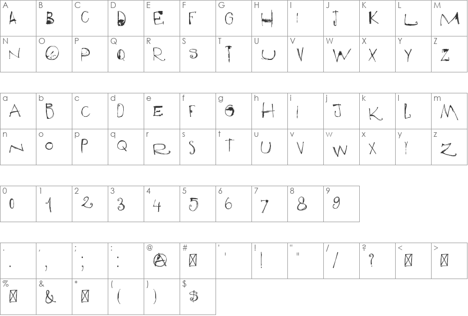 DK Qilin font character map preview