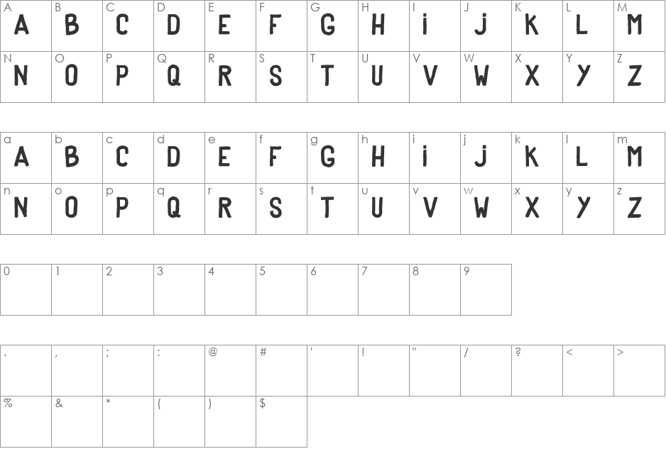Dker font character map preview