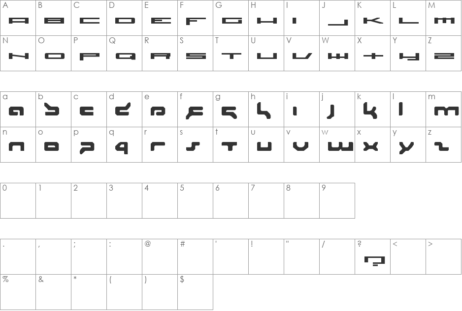 DMS font character map preview