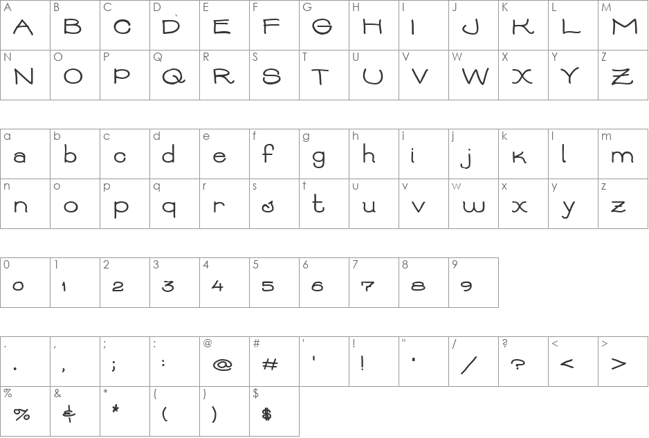 AbbieBess font character map preview