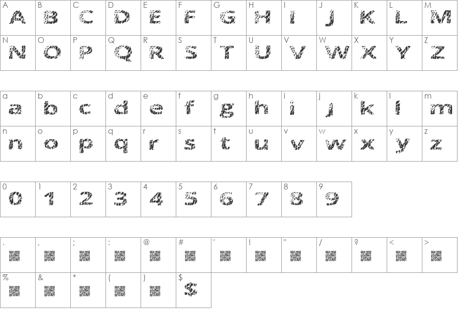 DoctorMeow font character map preview