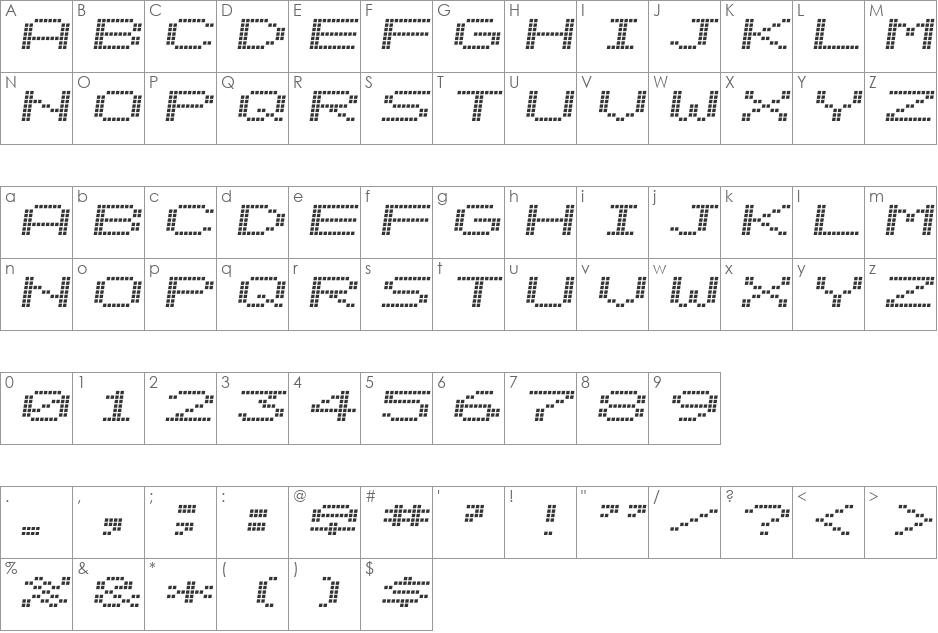 Alpine 7558S font character map preview