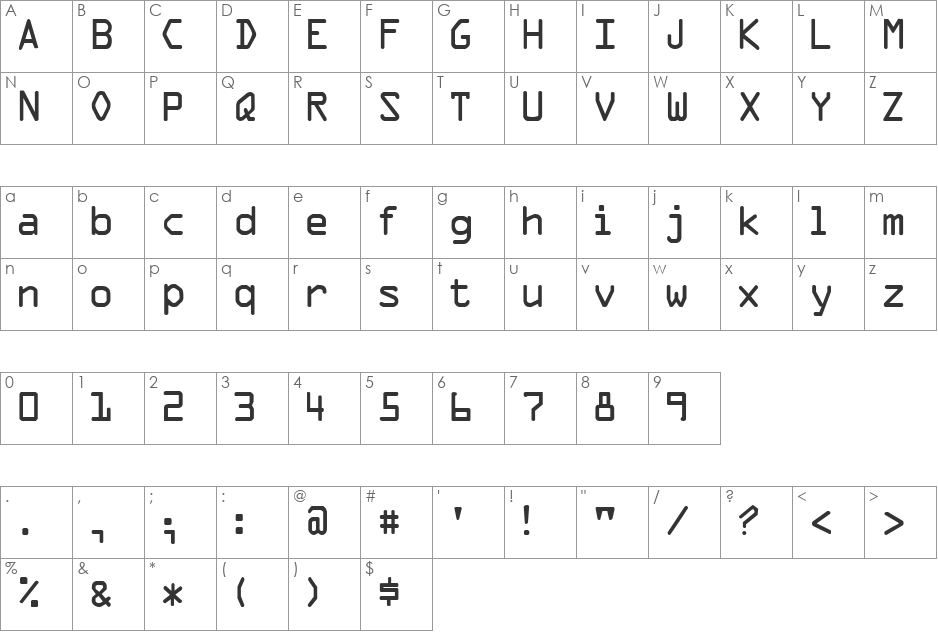 Dolomit font character map preview