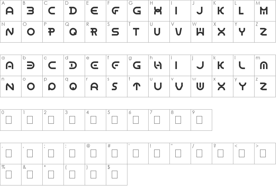 Dome Circle font character map preview