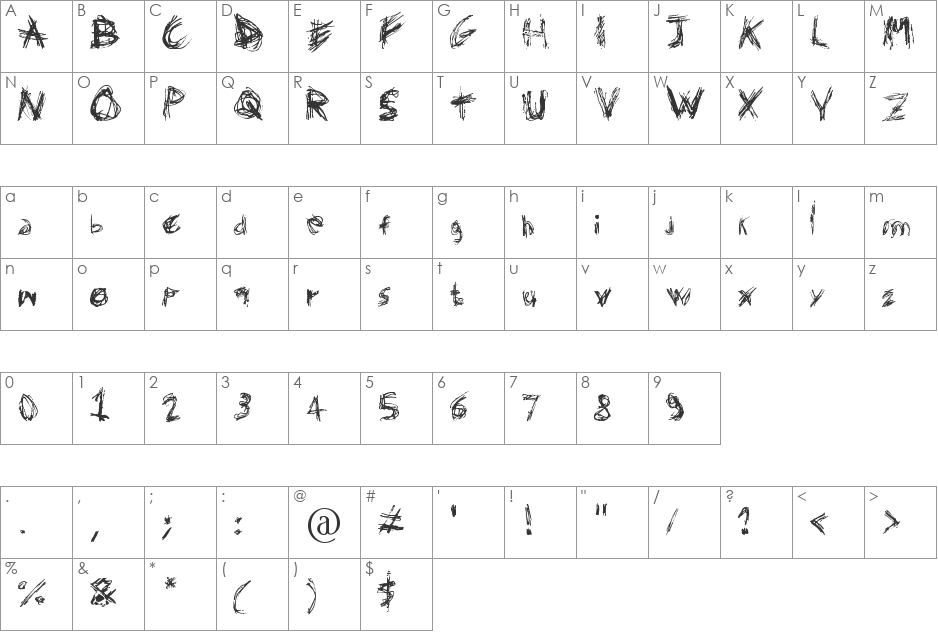 Domenico128 font character map preview