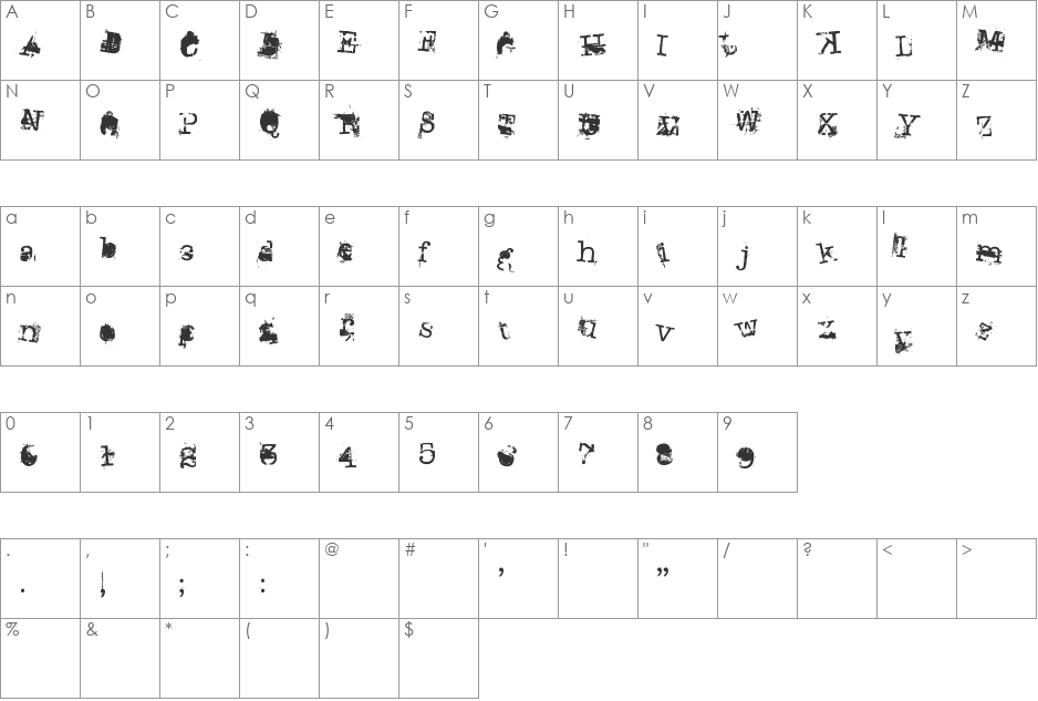 don giovonni font character map preview