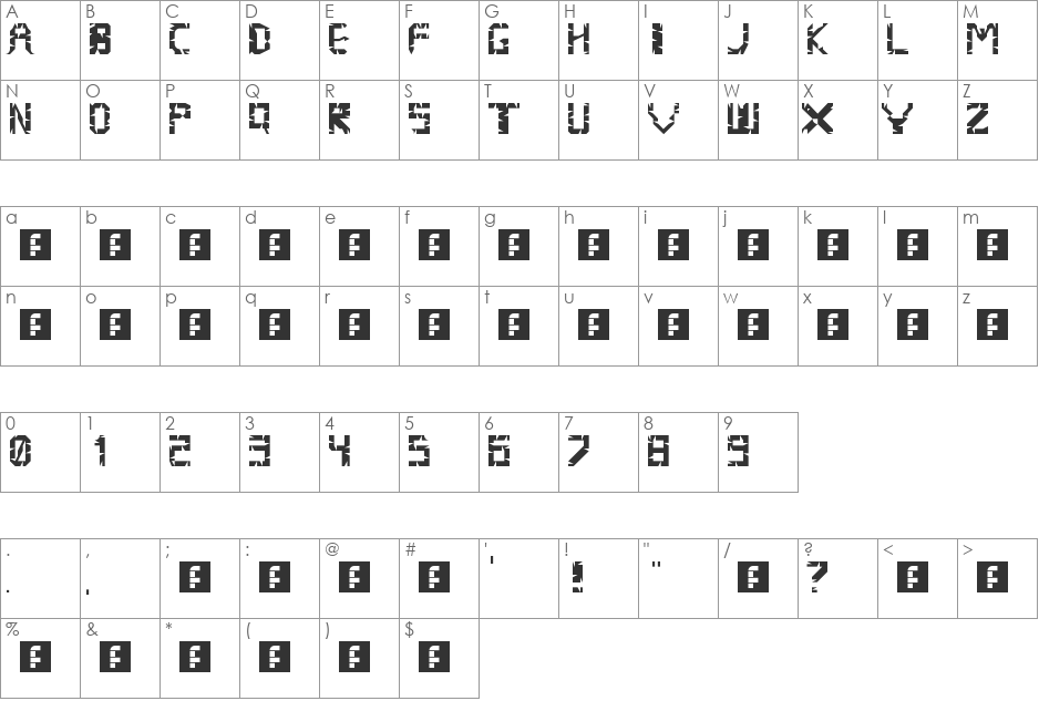 DON'T DO THAT! font character map preview
