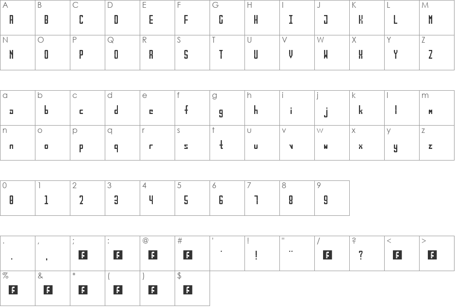 Donovans First Font font character map preview