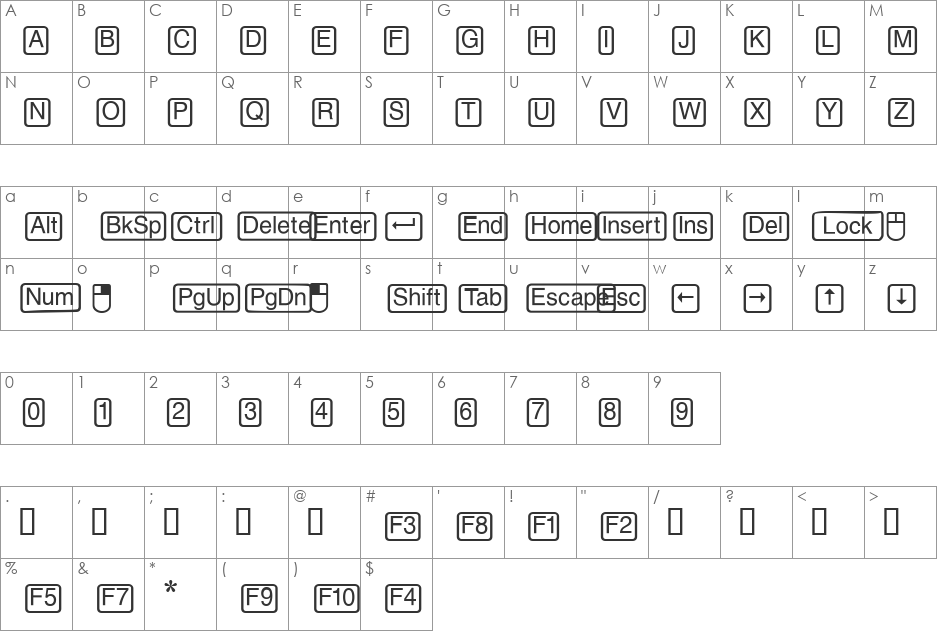 DoodleDingbatsEightSSi font character map preview