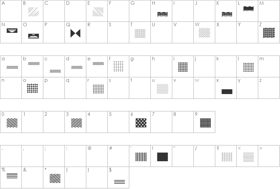 DoodleDingbatsFourSSi font character map preview