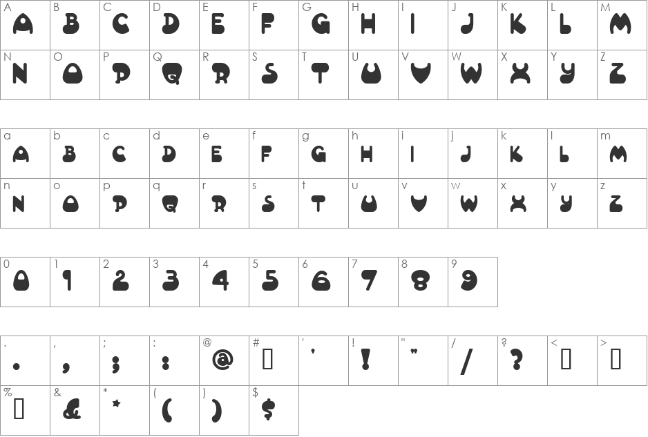 AltamonteNF font character map preview