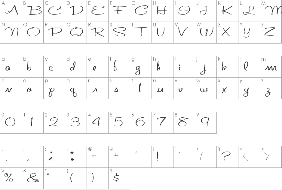 DoorKeeper41 font character map preview