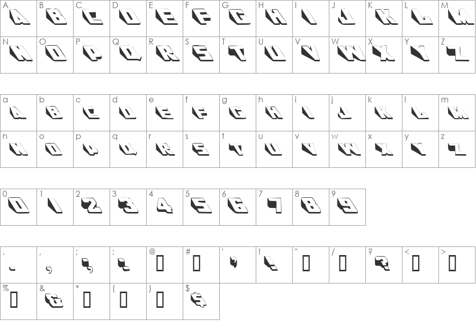 DoorStopSCapsSSK font character map preview