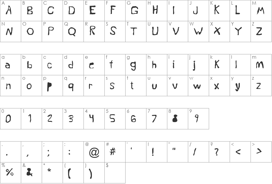 dope 714 font character map preview