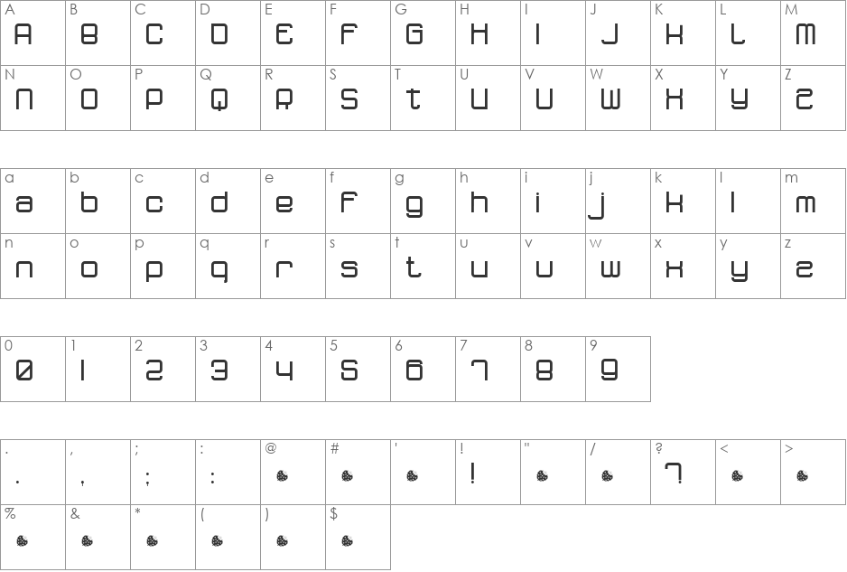 dopenakedfoul font character map preview