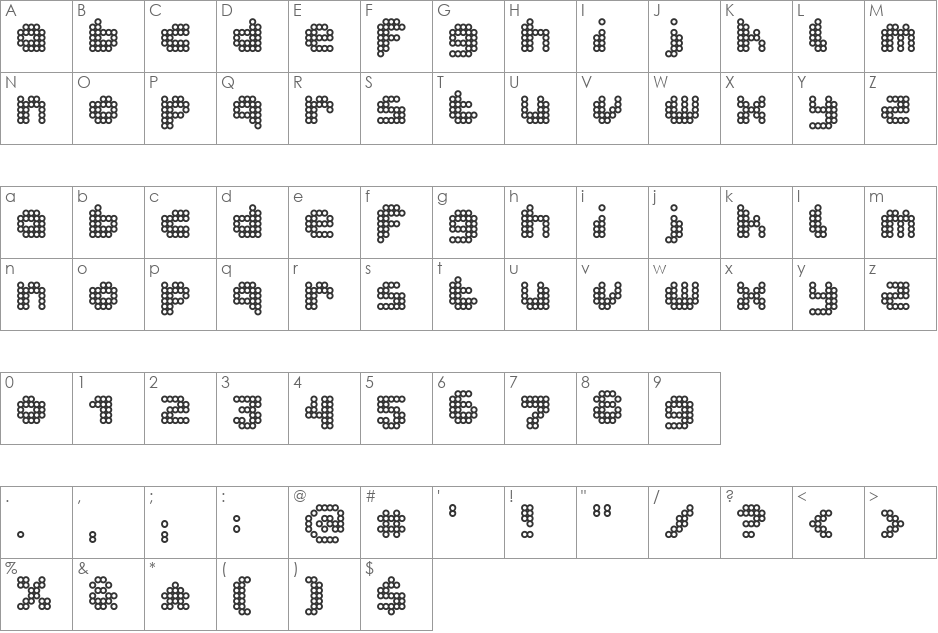 dotto font character map preview