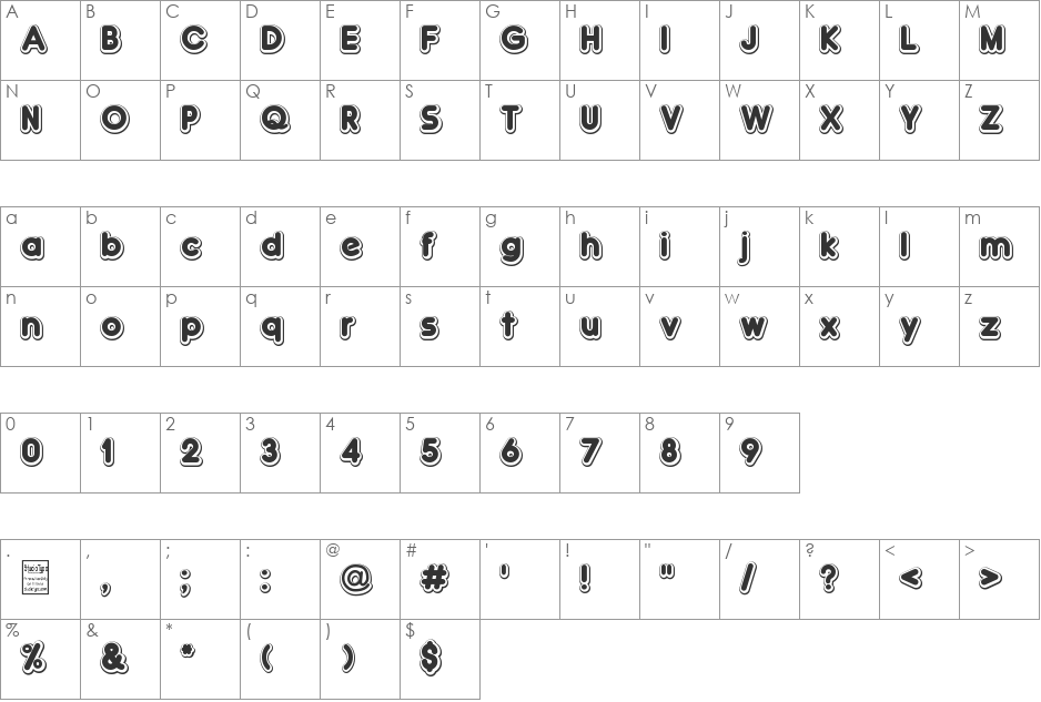 Double font character map preview
