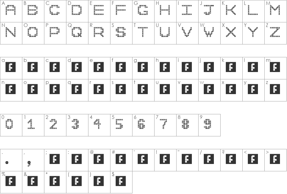 Double Bubble Diamond font character map preview
