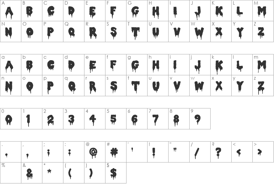 Double Feature font character map preview