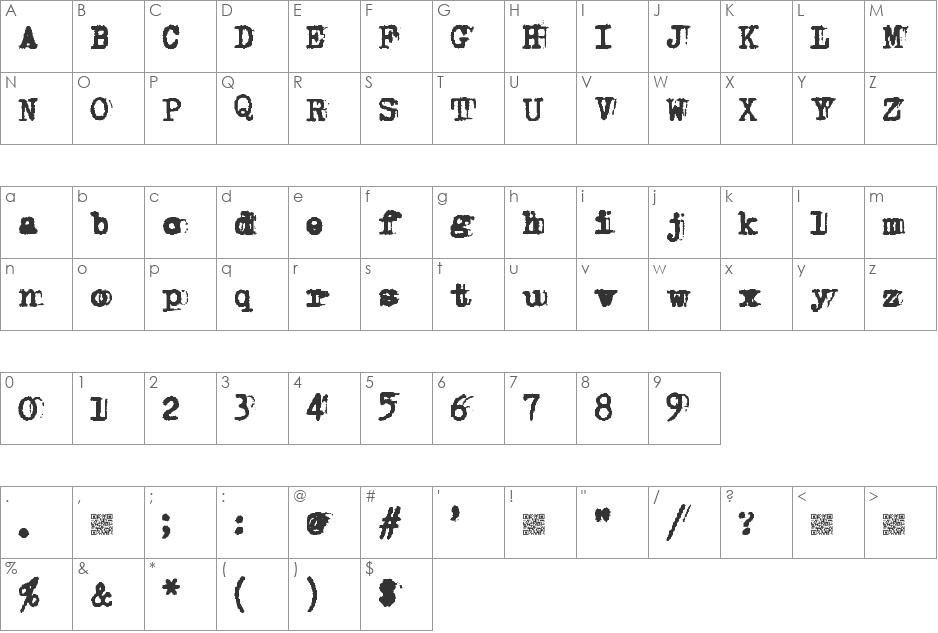 Double Studio font character map preview