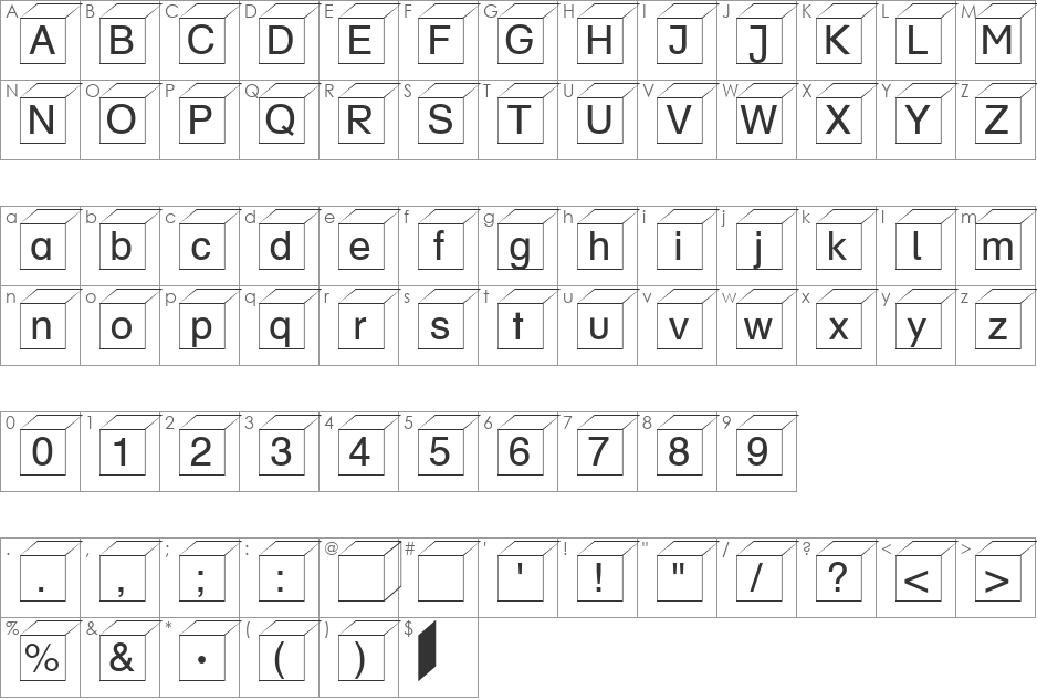 DR BYKub Becker font character map preview