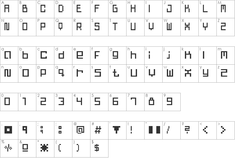 dr.waagel2 font character map preview