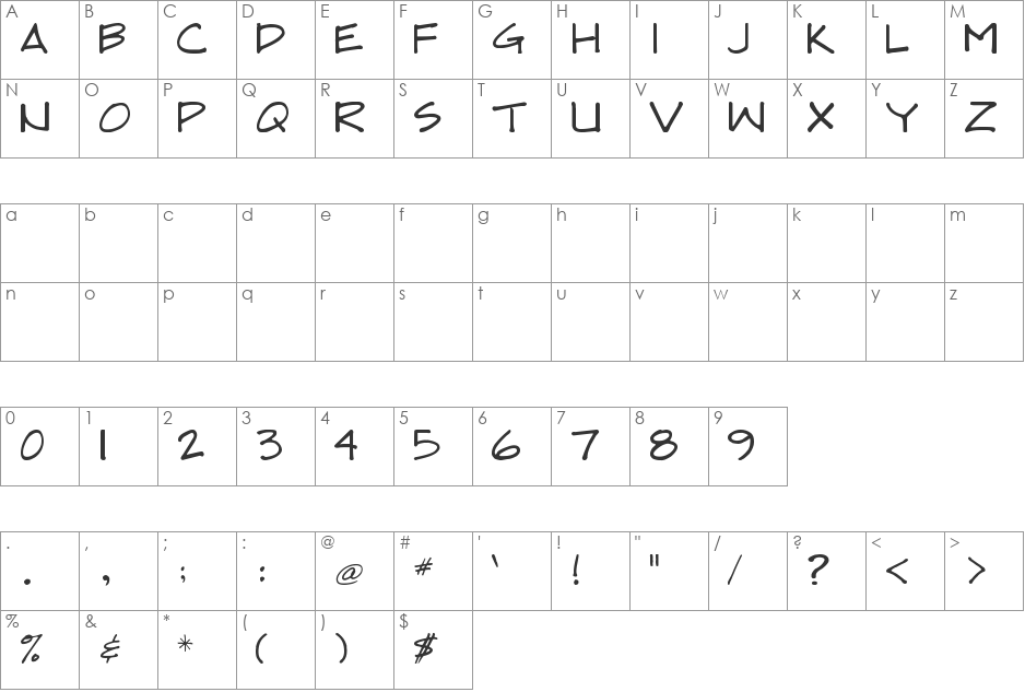 drafter font character map preview