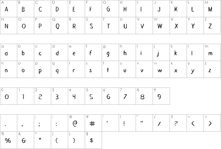 Drafting Table Expanded font character map preview