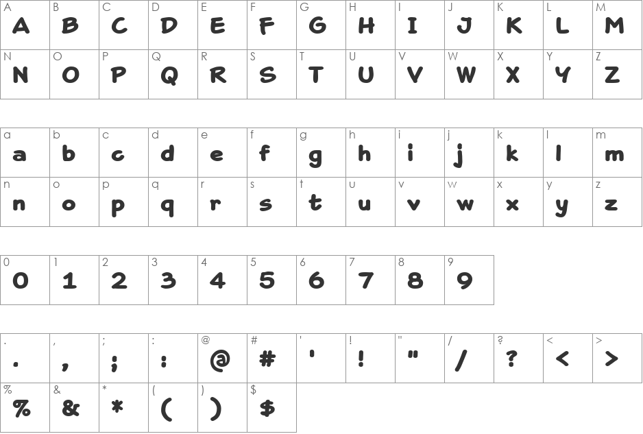 Draftsman  Casual 6B font character map preview